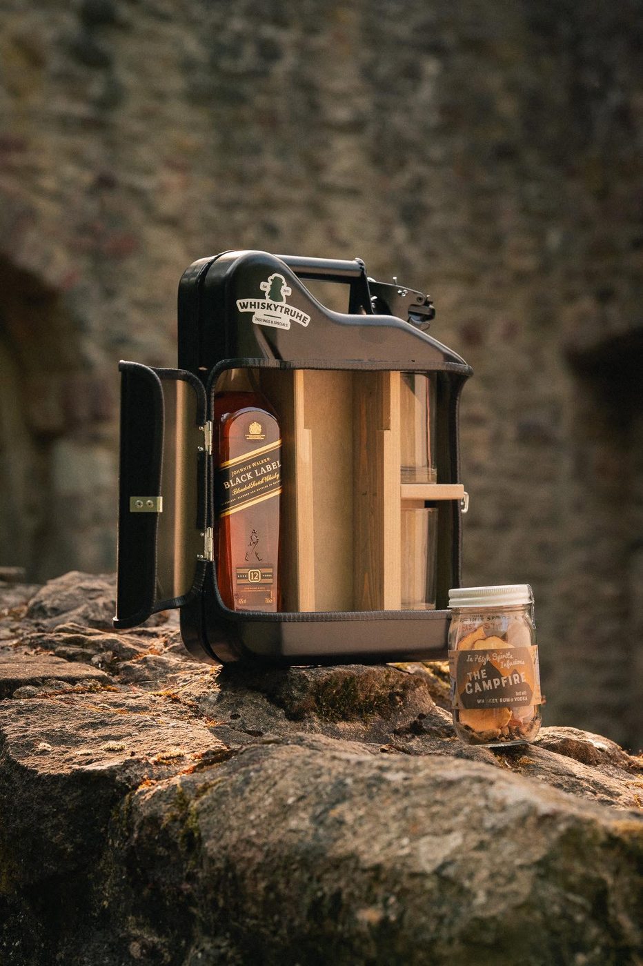 Spiritkanister Whiskytruhe Edition mit Holzausbau
